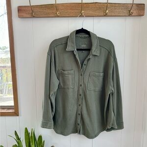 Aerie Olive Green Button-Up Top